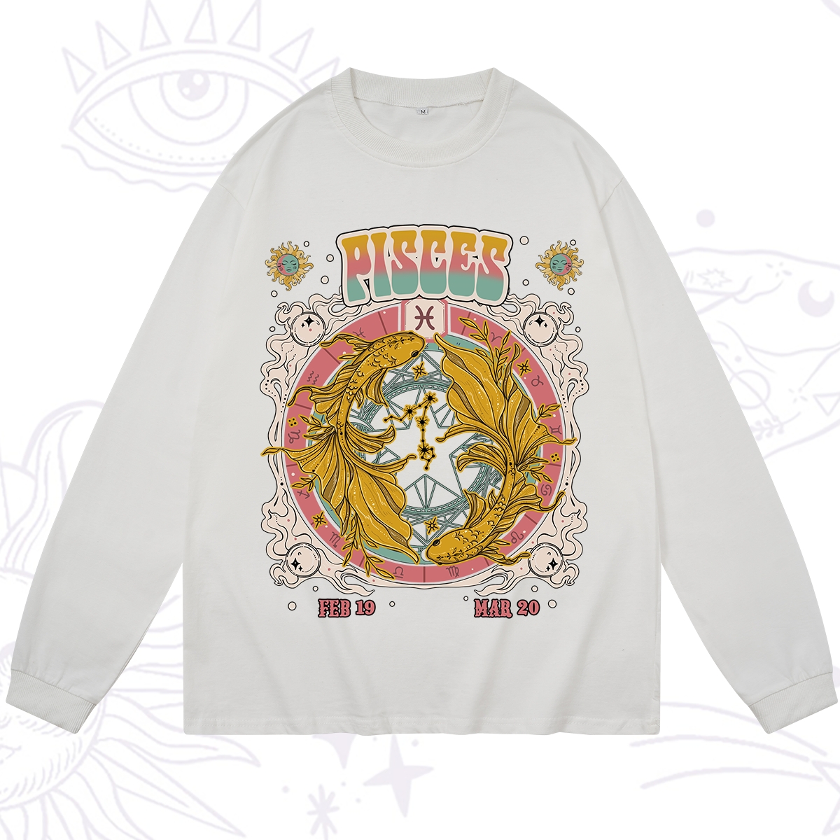 Purplehecate Pisces Cosmic Zodiac Long Sleeve T-Shirt