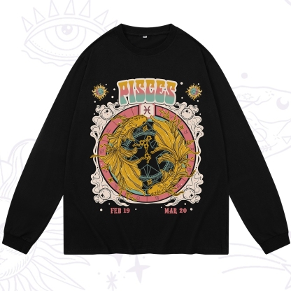 Purplehecate Pisces Cosmic Zodiac Long Sleeve T-Shirt