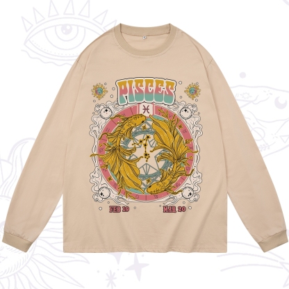 Purplehecate Pisces Cosmic Zodiac Long Sleeve T-Shirt