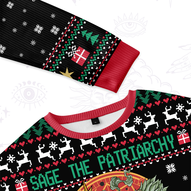 Purplehecate Sage The Patriarchy Ugly Christmas Sweater