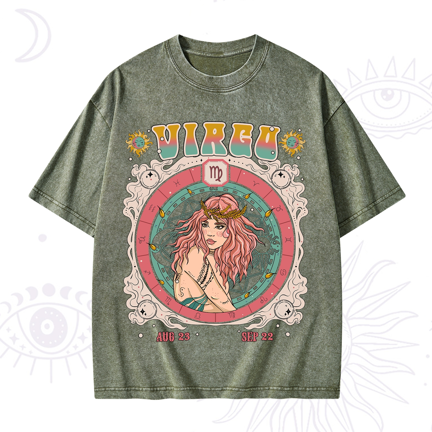 Purplehecate Virgo Cosmic Zodiac Washed T-Shirt