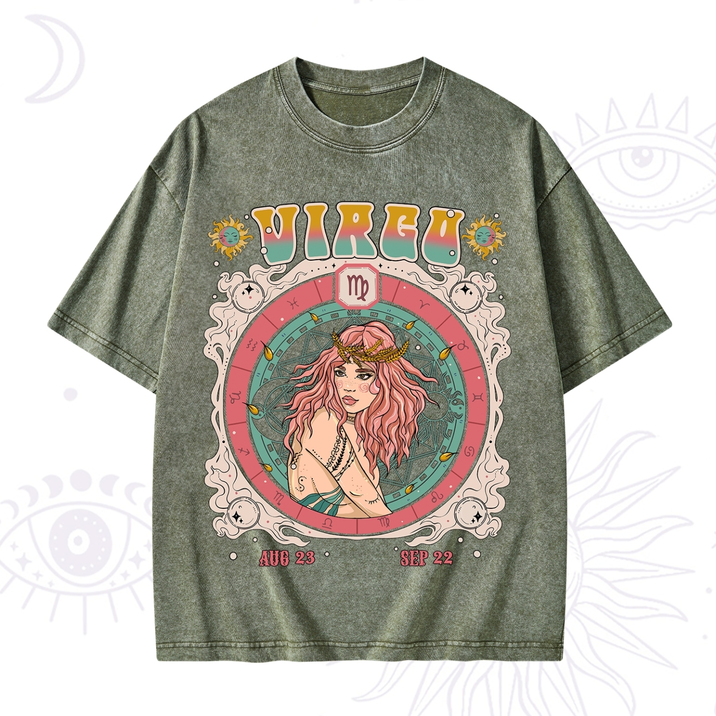 Purplehecate Virgo Cosmic Zodiac Washed T-Shirt