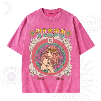 Purplehecate Virgo Cosmic Zodiac Washed T-Shirt