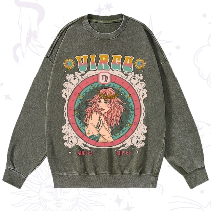 Purplehecate Virgo Cosmic Zodiac Washed Sweatshirt