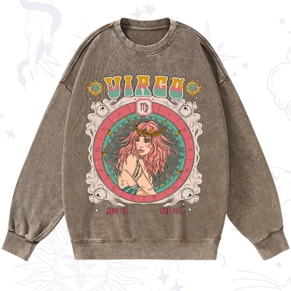 Purplehecate Virgo Cosmic Zodiac Washed Sweatshirt
