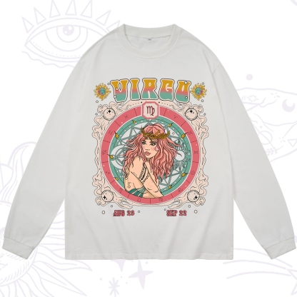 Purplehecate Virgo Cosmic Zodiac Long Sleeve T-Shirt