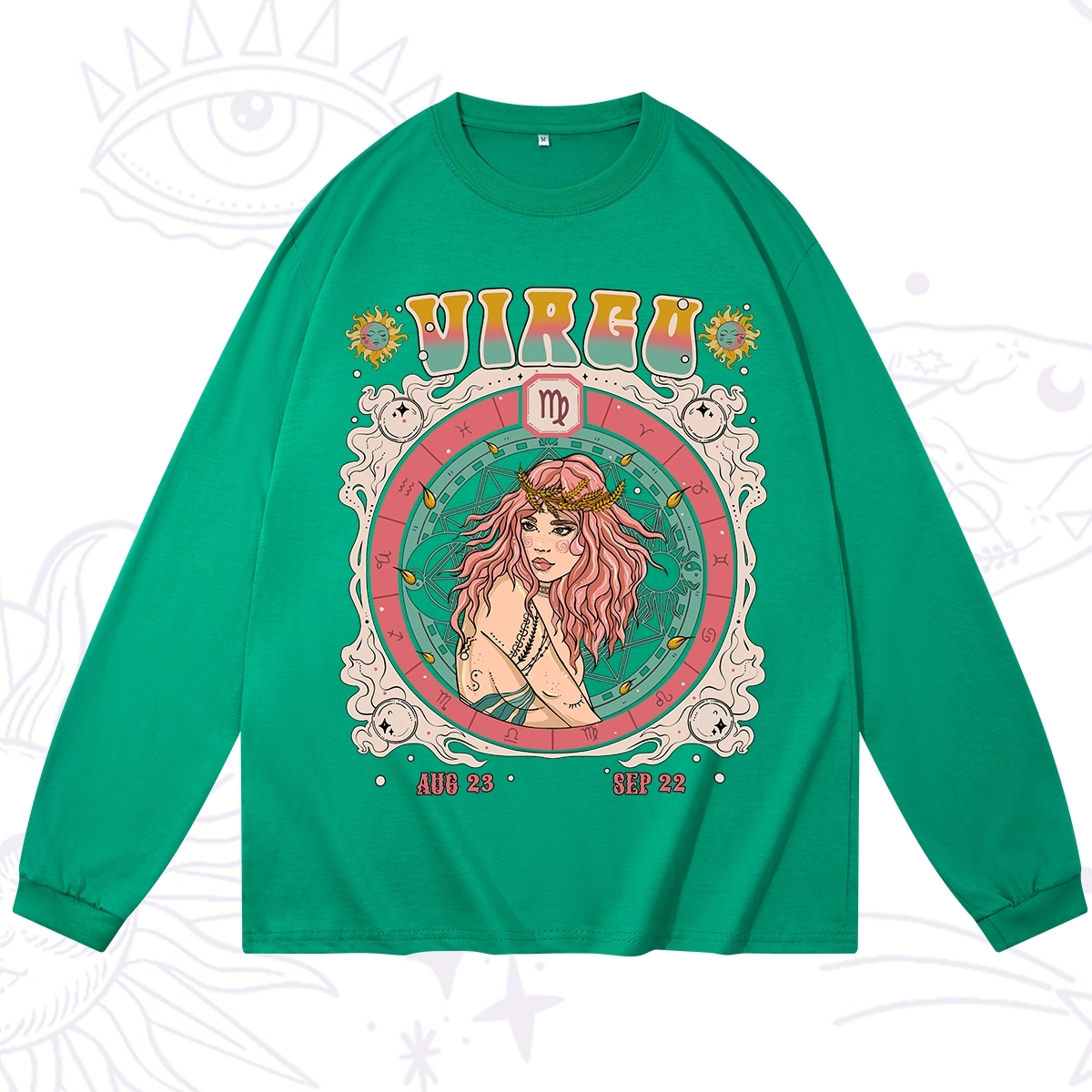 Purplehecate Virgo Cosmic Zodiac Long Sleeve T-Shirt