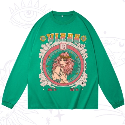 Purplehecate Virgo Cosmic Zodiac Long Sleeve T-Shirt