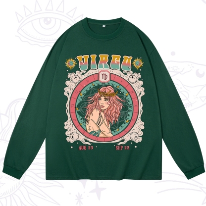Purplehecate Virgo Cosmic Zodiac Long Sleeve T-Shirt