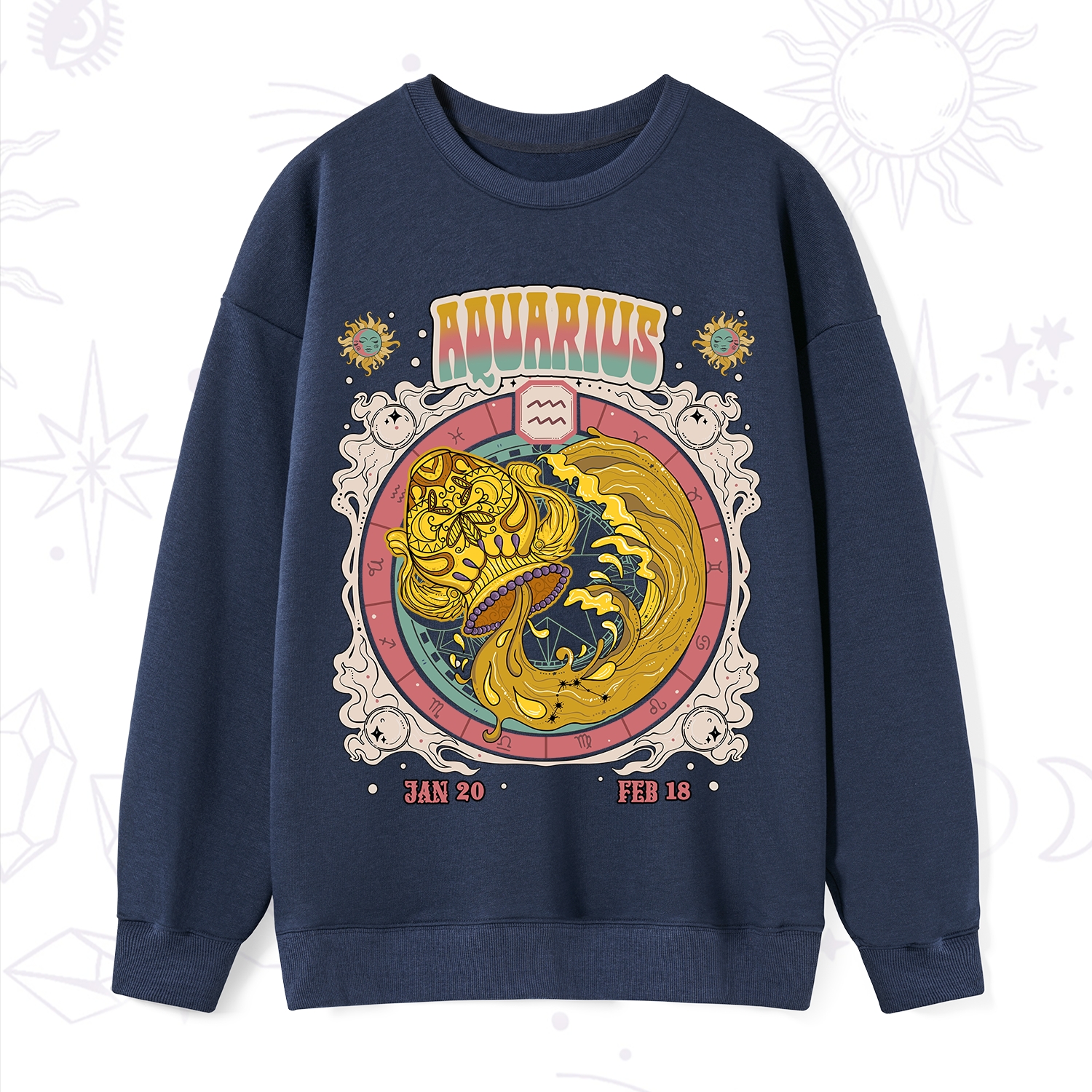 Purplehecate Aquarius Cosmic Zodiac Sweatshirt
