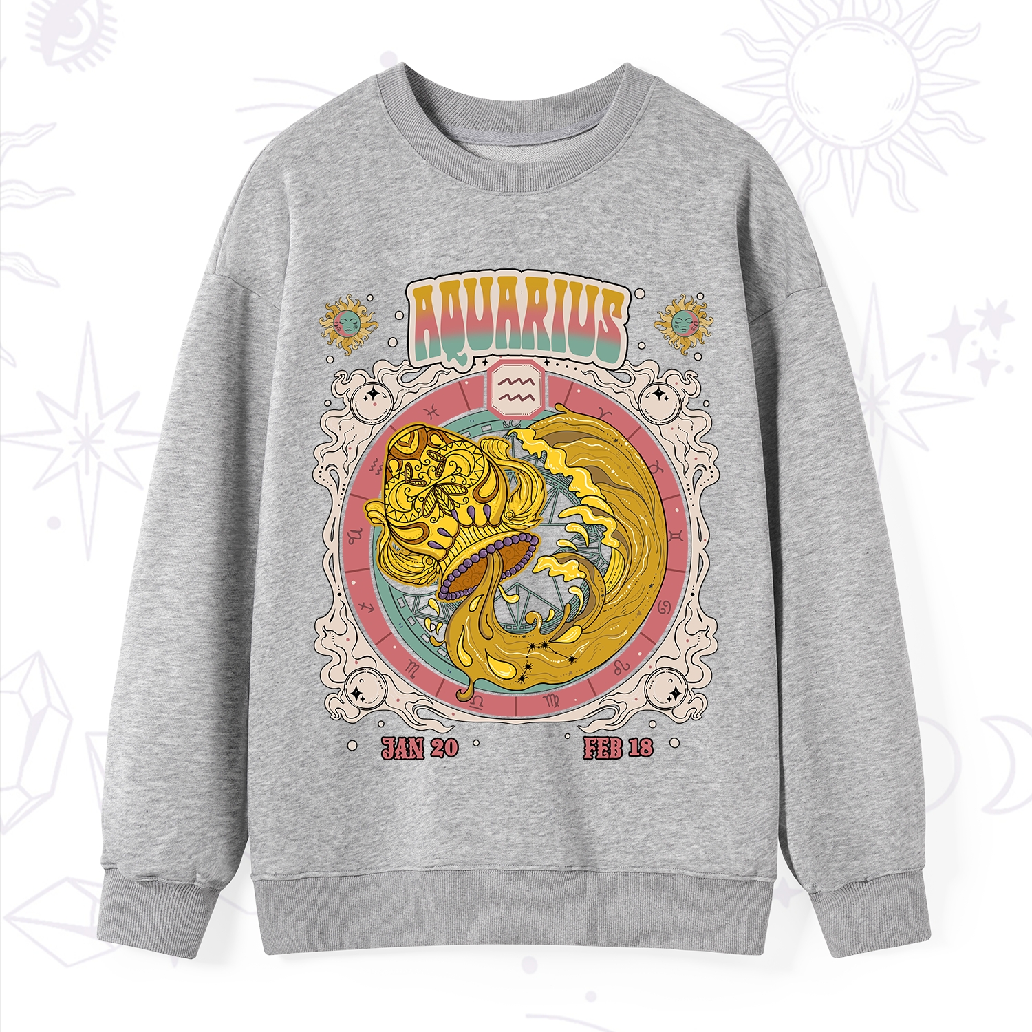 Purplehecate Aquarius Cosmic Zodiac Sweatshirt