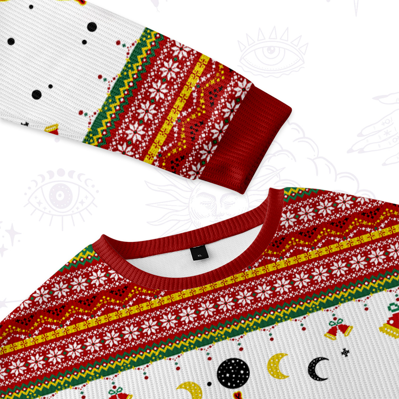 Purplehecate Snake And Moon Phase Ugly Christmas Sweater 