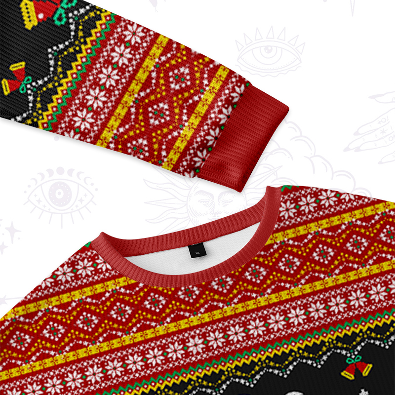 Purplehecate Snake And Moon Phase Ugly Christmas Sweater 