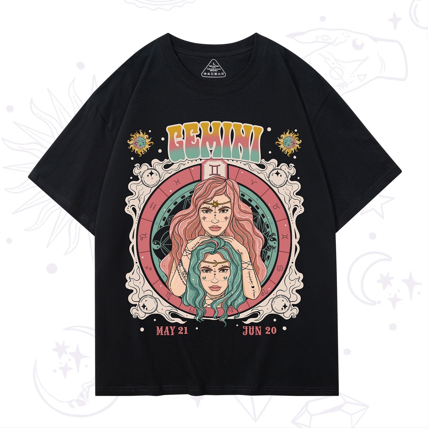 Purplehecate Gemini Cosmic Zodiac T-Shirt