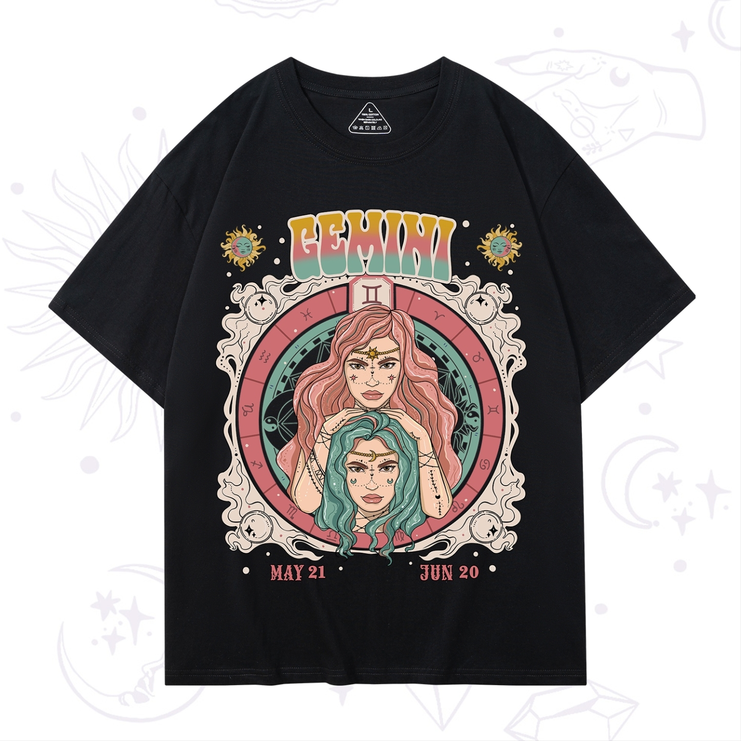 Purplehecate Gemini Cosmic Zodiac T-Shirt