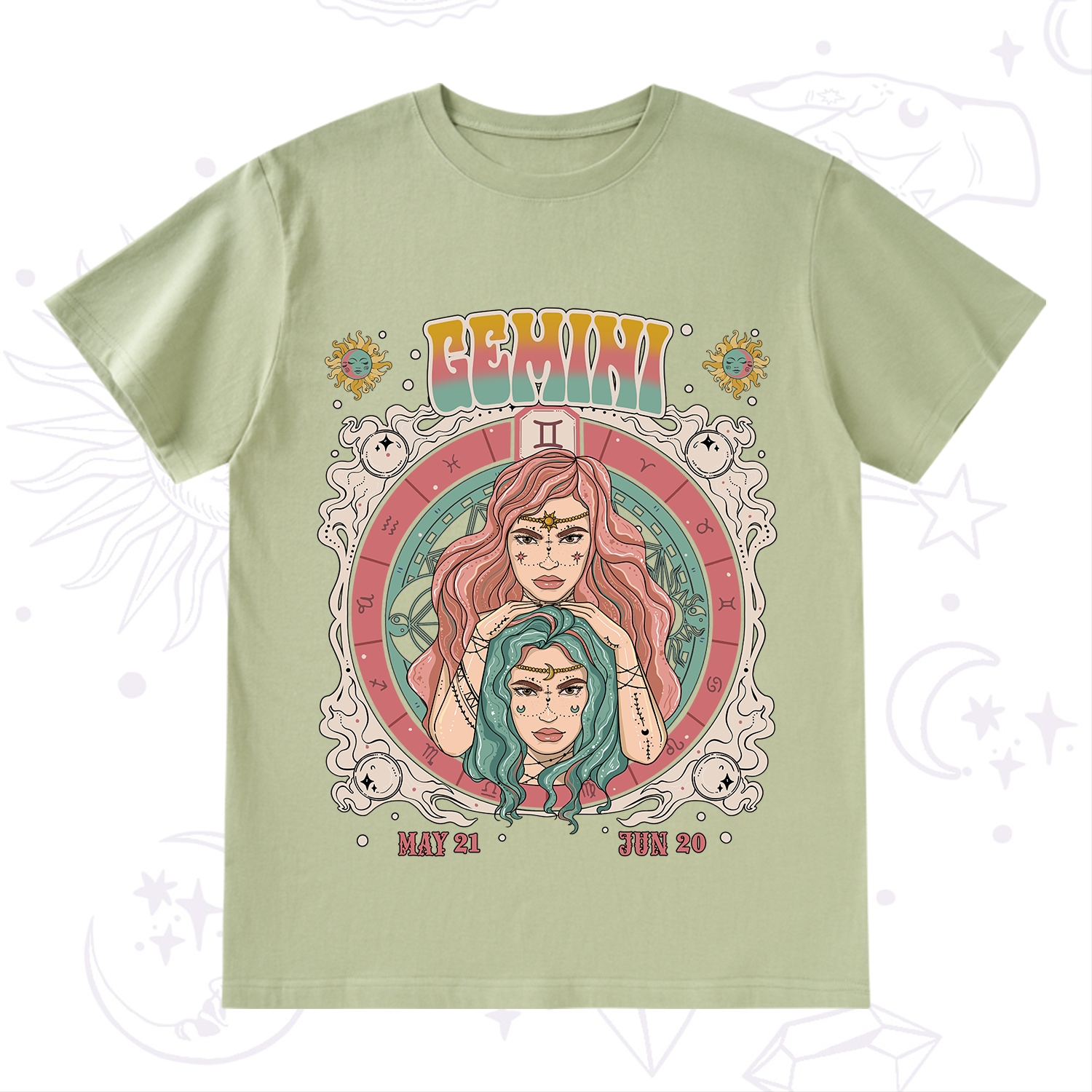 Purplehecate Gemini Cosmic Zodiac T-Shirt