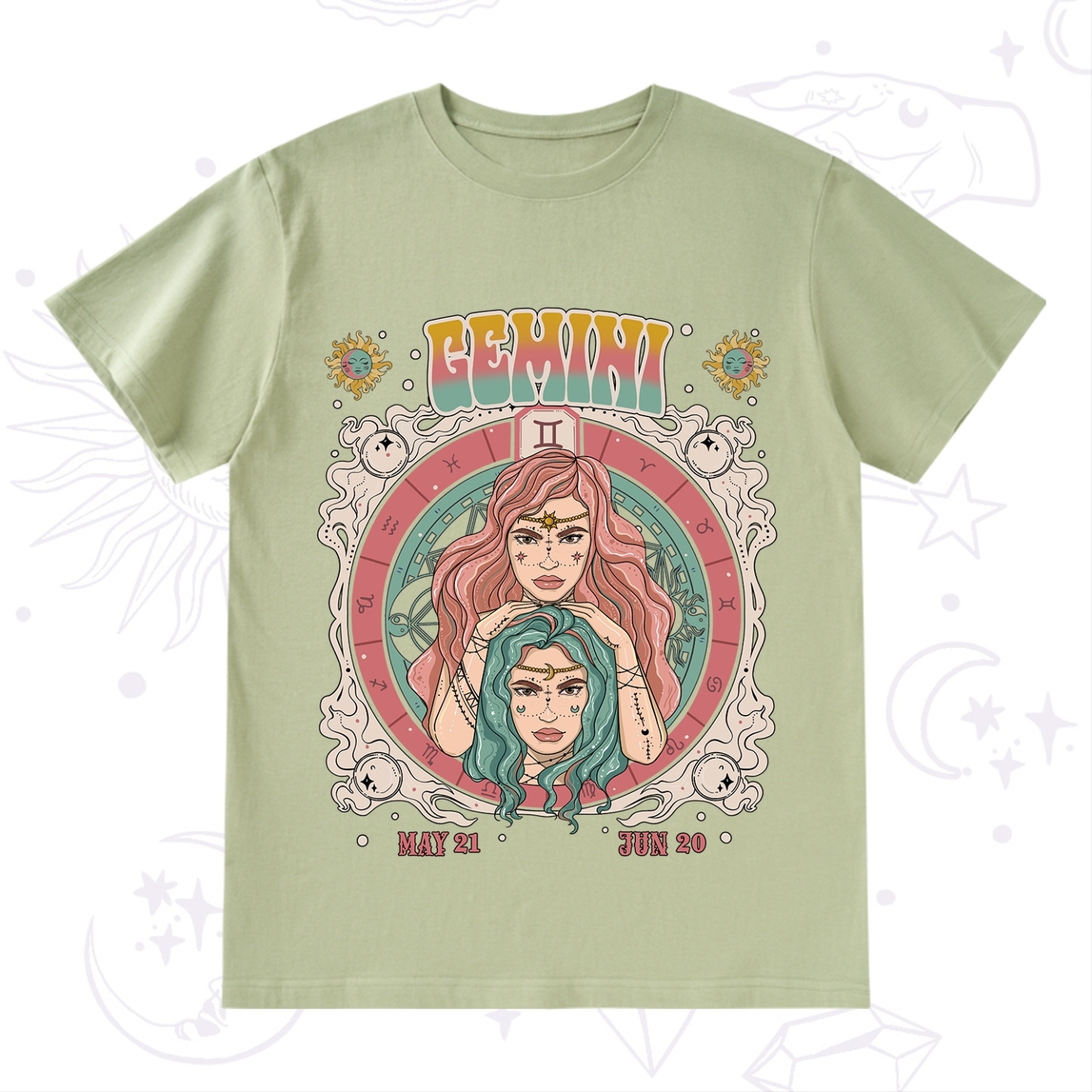 Purplehecate Gemini Cosmic Zodiac T-Shirt