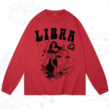 Purplehecate Libra Zodiac Glyphs Long Sleeve T-Shirt