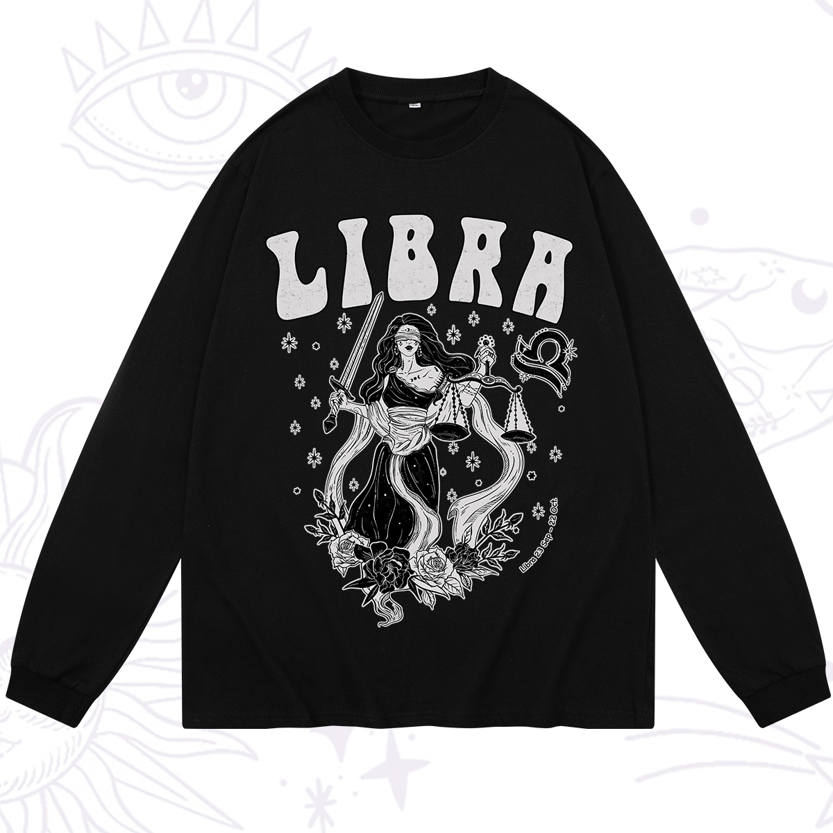 Purplehecate Libra Zodiac Glyphs Long Sleeve T-Shirt