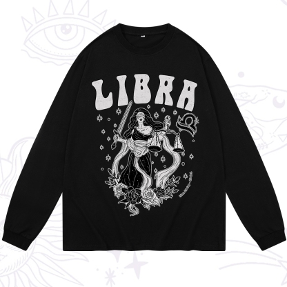 Purplehecate Libra Zodiac Glyphs Long Sleeve T-Shirt