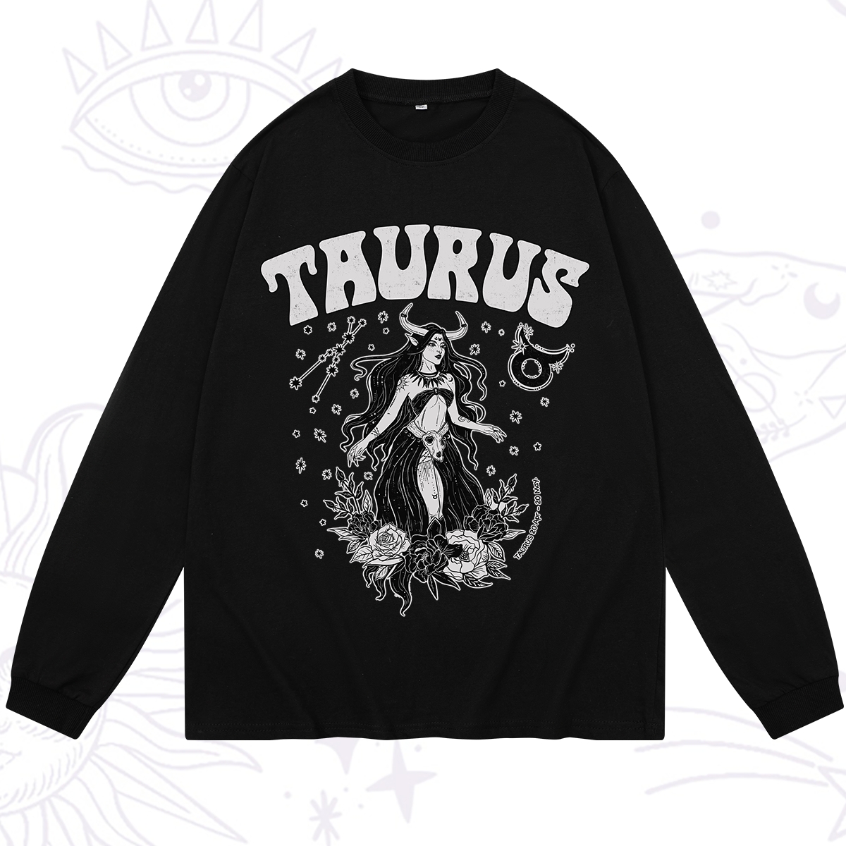 Purplehecate Taurus Zodiac Glyphs Long Sleeve T-Shirt