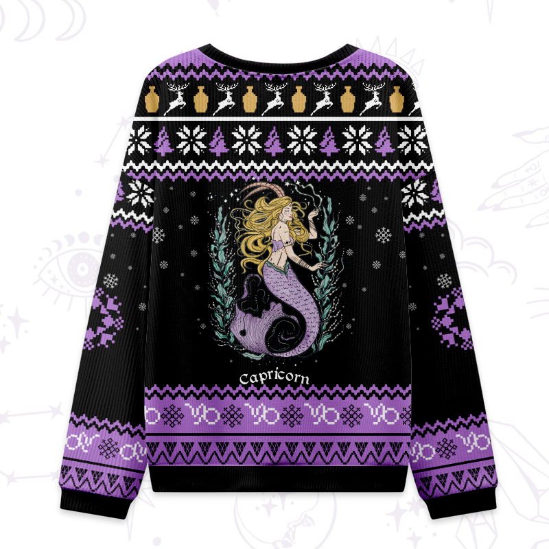 Purplehecate Capricorn Zodiac Ugly Christmas Sweater 