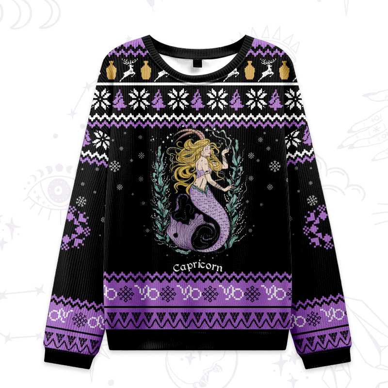 Purplehecate Capricorn Zodiac Ugly Christmas Sweater