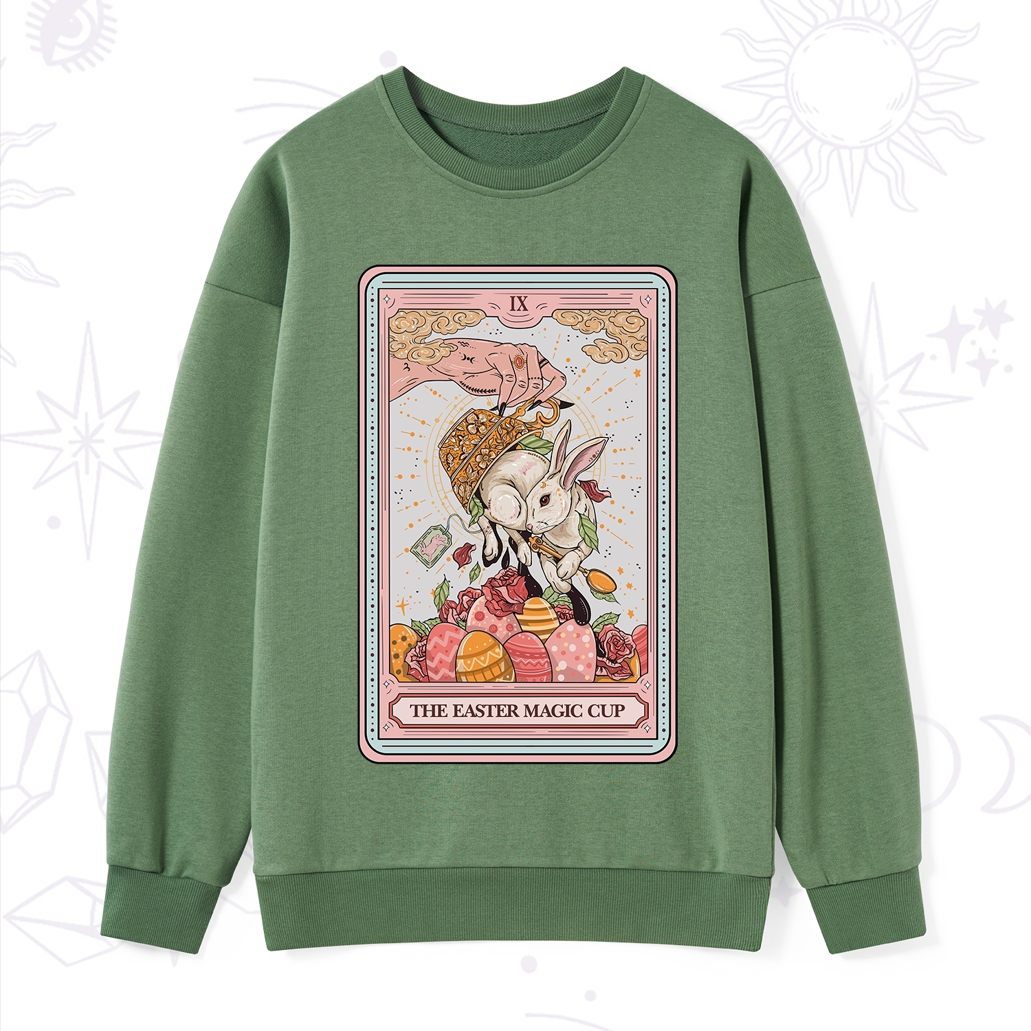 Purplehecate The Easter Magic Cup Tarot Sweatshirt