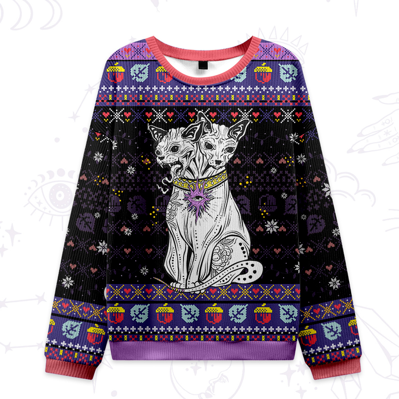 Purplehecate The Cat Goddess Bastet Ugly Christmas Sweater