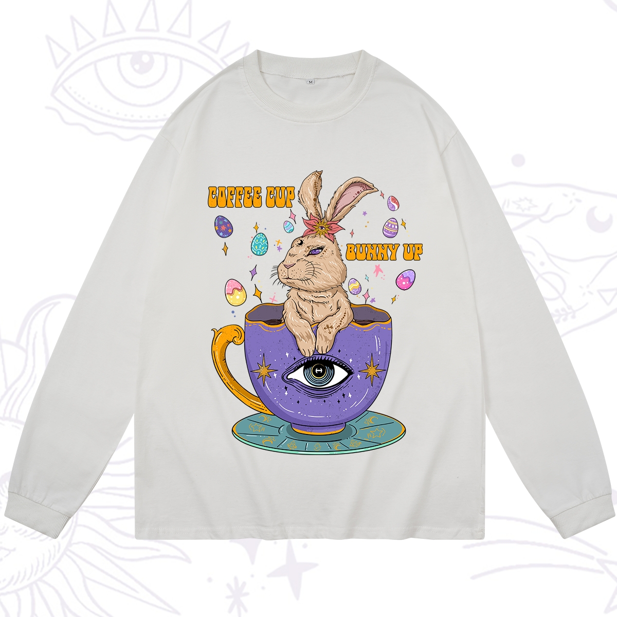 Purplehecate Coffee Cup Bunny Up Long Sleeve T-Shirt
