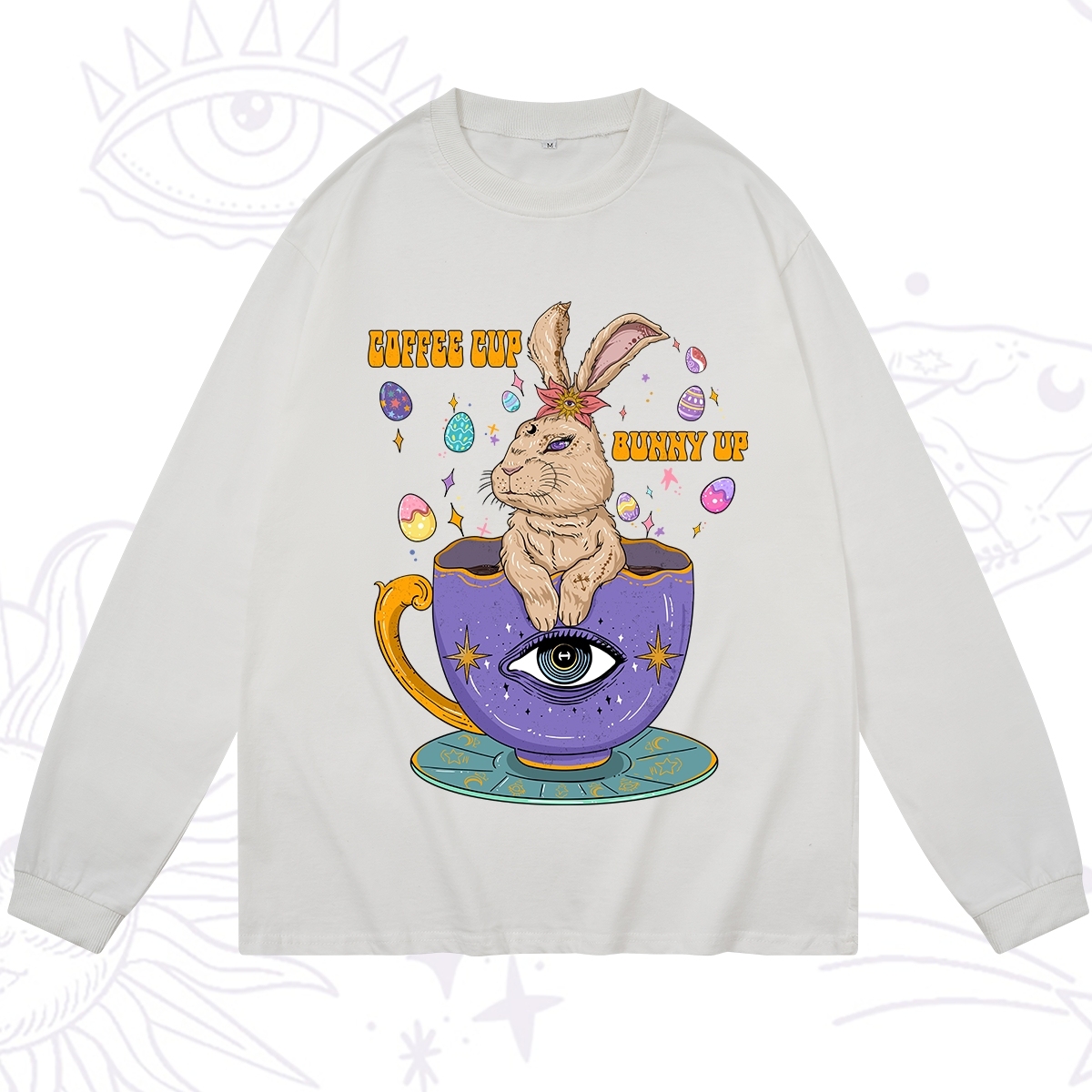 Purplehecate Coffee Cup Bunny Up Long Sleeve T-Shirt