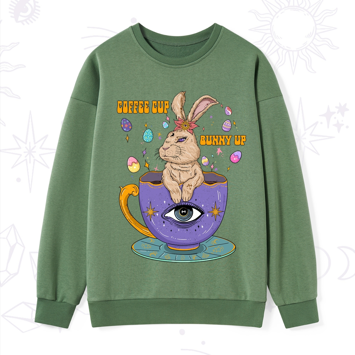Purplehecate Coffee Cup Bunny Up Sweatshirt