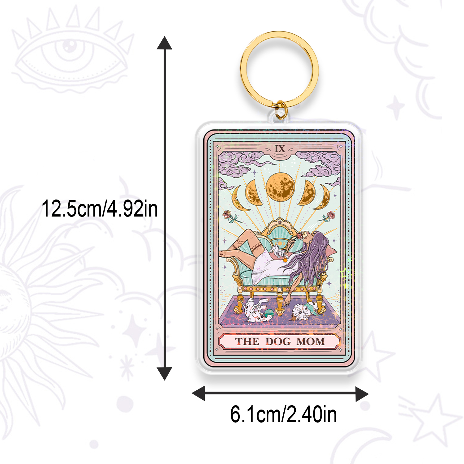 Purplehecate The Dog Mom Tarot Keychain