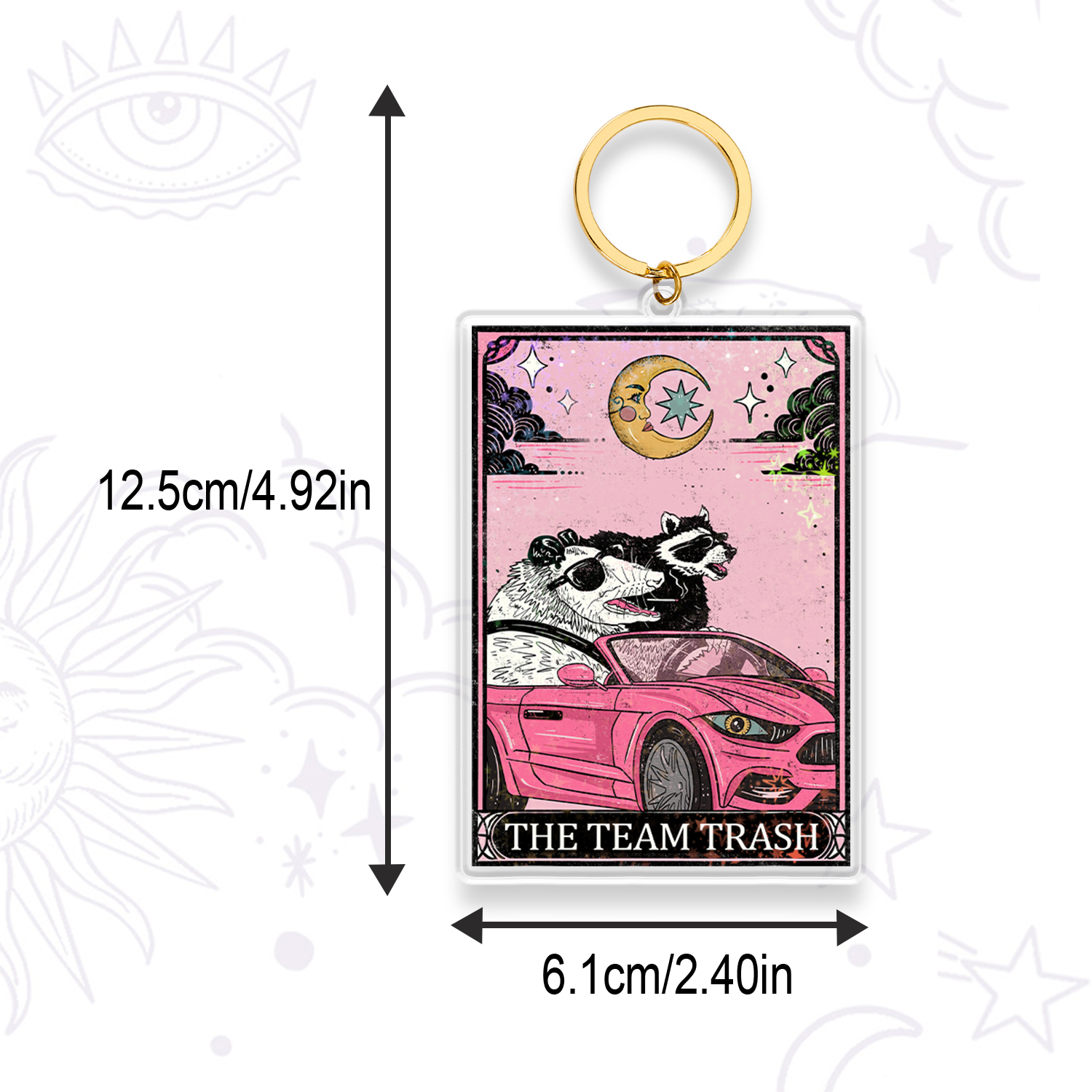 Purplehecate The Team Trash Tarot Card Keychain