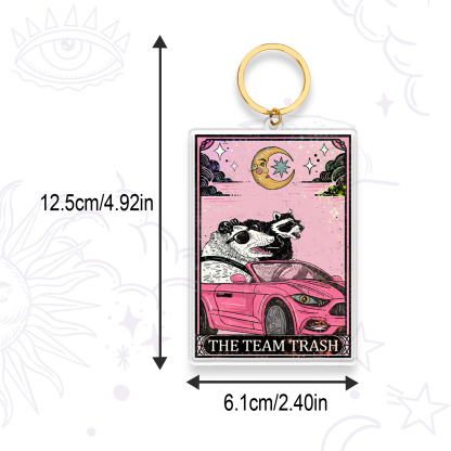 Purplehecate The Team Trash Tarot Card Keychain