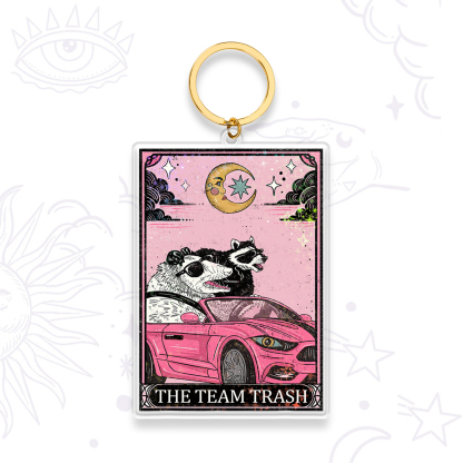Purplehecate The Team Trash Tarot Card Keychain
