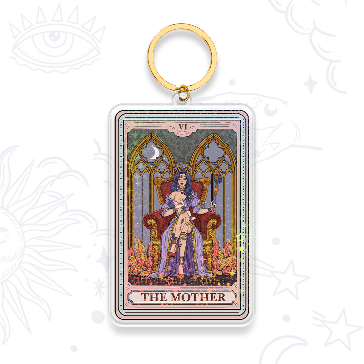 Purplehecate The Mother Tarot Card Keychain