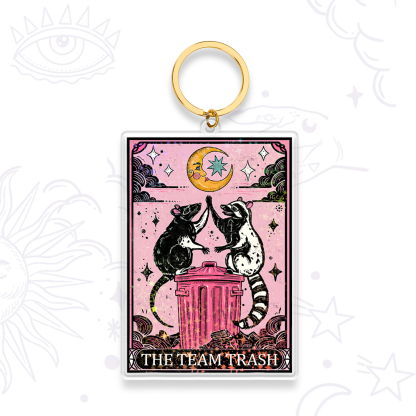 Purplehecate The Team Trash Raccoon & Opossum Tarot Keychain