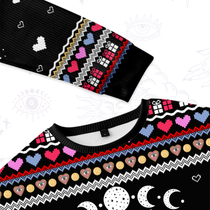 Purplehecate Snake And Moon Phase Ugly Valentine Sweatshirt