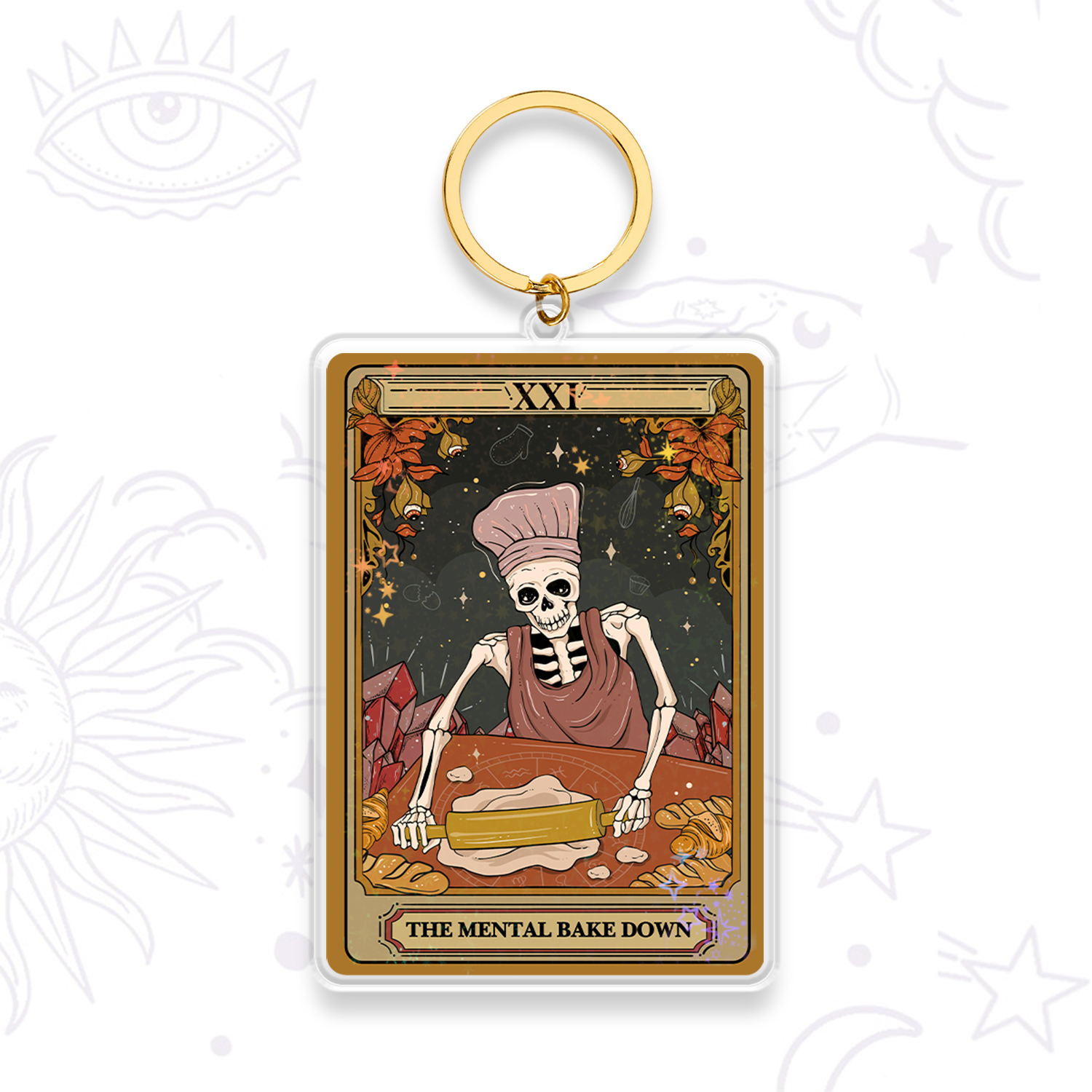 Purplehecate The Mental Bake Down Tarot Keychain