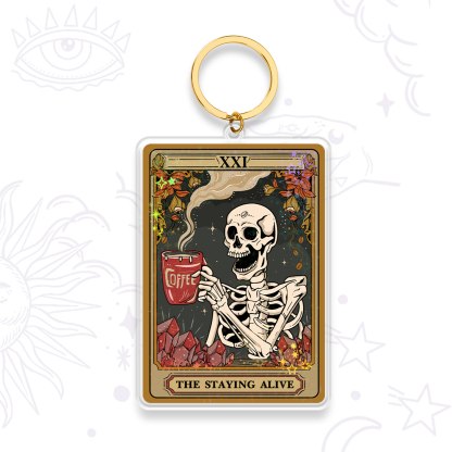 Purplehecate The Staying Alive Tarot Card Keychain