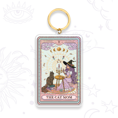 Purplehecate The Cat Witch Mom Tarot Keychain