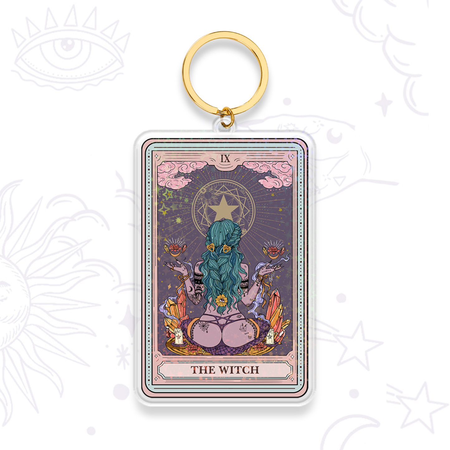 Magic Purplehecate The Witch Tarot Card Keychain