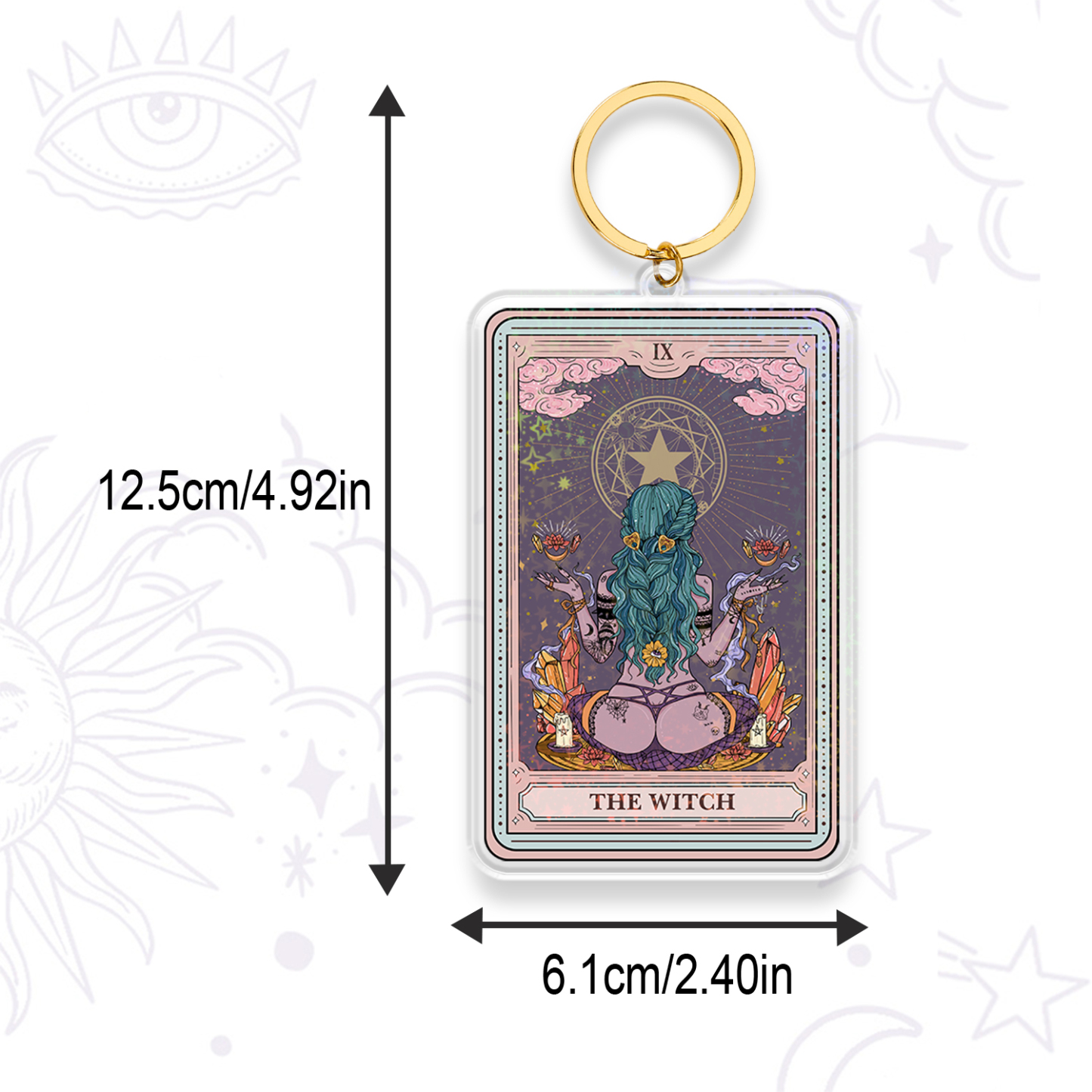 Purplehecate The Witch Tarot Card Keychain