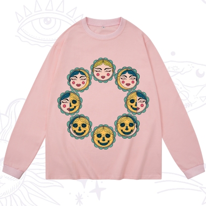 Purplehecate Lunar Skull Cycle Long Sleeve T-Shirt