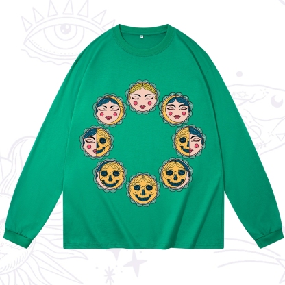 Purplehecate Lunar Skull Cycle Long Sleeve T-Shirt