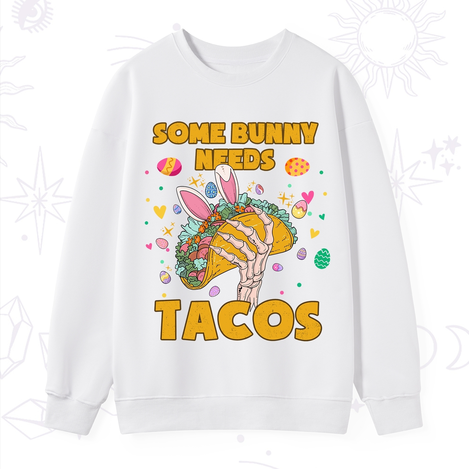 Purplehecate Some Bunny Needs Tacos Easter Sweatshirt