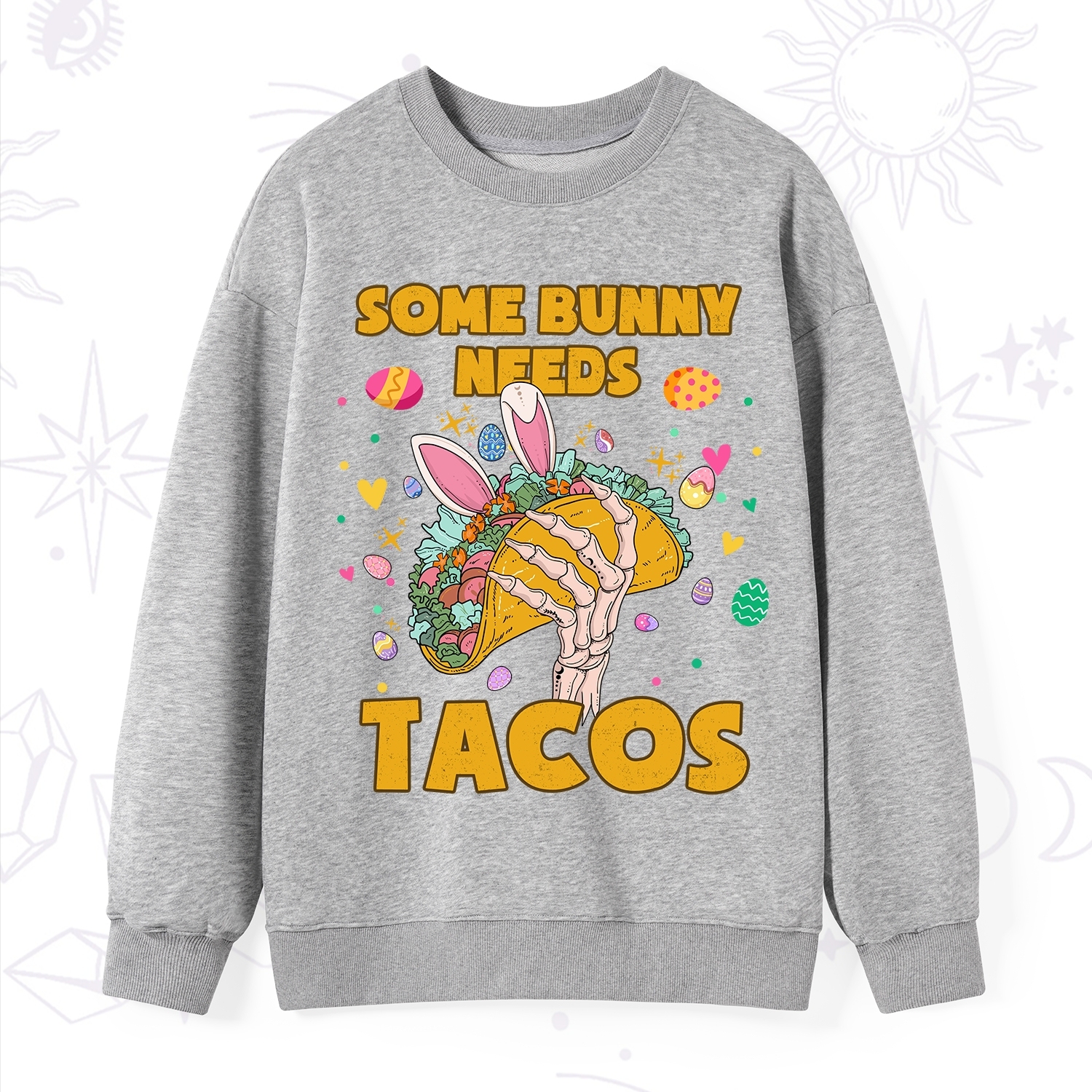 Purplehecate Some Bunny Needs Tacos Easter Sweatshirt