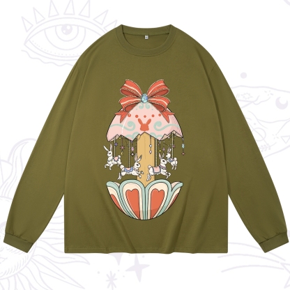 Purplehecate Bunny Carousel Easter Long Sleeve T-Shirt