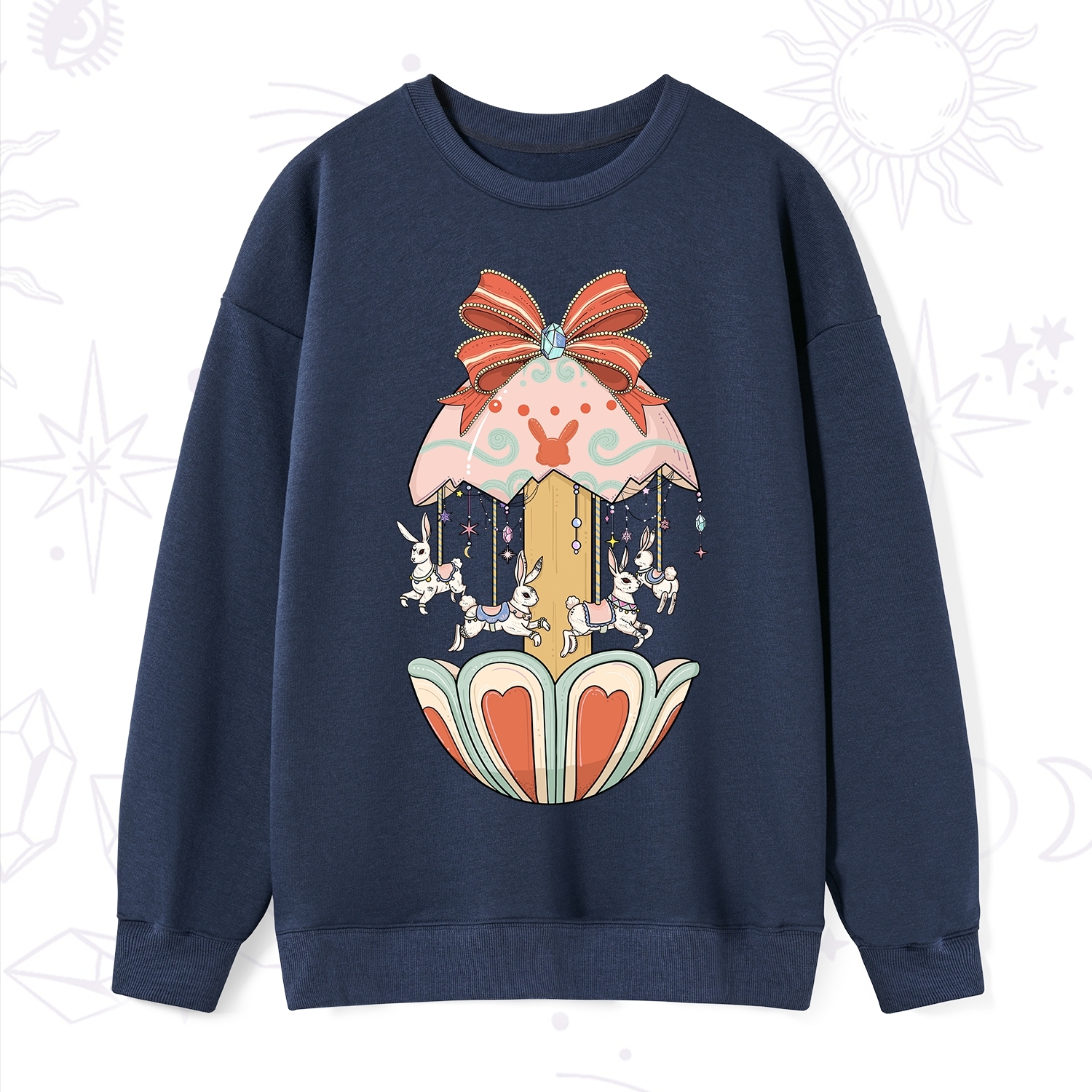 Purplehecate Bunny Carousel Easter Sweatshirt